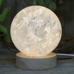 0.92kg Clear Quartz Polished Sphere with LED Light Small Display Base DS1308 15 0.92kg Clear Quartz Polished Sphere with LED Light Small Display Base DS1308