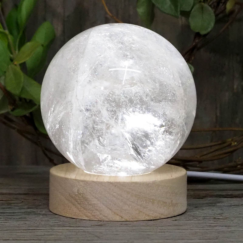 0.66kg Clear Quartz Polished Sphere with LED Light Small Display Base DS1309 4 0.66kg Clear Quartz Polished Sphere with LED Light Small Display Base DS1309