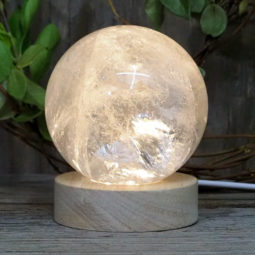 0.66kg Clear Quartz Polished Sphere with LED Light Small Display Base DS1309 15 0.66kg Clear Quartz Polished Sphere with LED Light Small Display Base DS1309