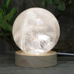 0.66kg Clear Quartz Polished Sphere with LED Light Small Display Base DS1309 16 0.66kg Clear Quartz Polished Sphere with LED Light Small Display Base DS1309