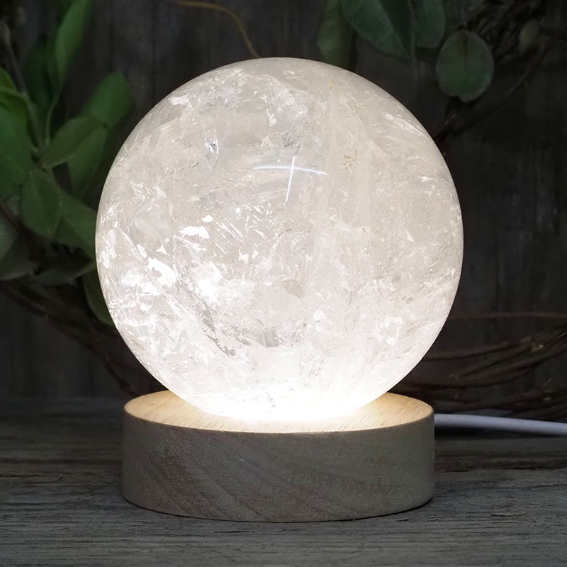 0.76kg Clear Quartz Polished Sphere with LED Light Small Display Base DS1310 6 0.76kg Clear Quartz Polished Sphere with LED Light Small Display Base DS1310
