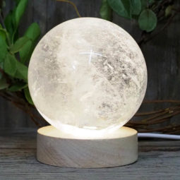 0.77kg Clear Quartz Polished Sphere with LED Light Small Display Base DS1311 16 0.77kg Clear Quartz Polished Sphere with LED Light Small Display Base DS1311