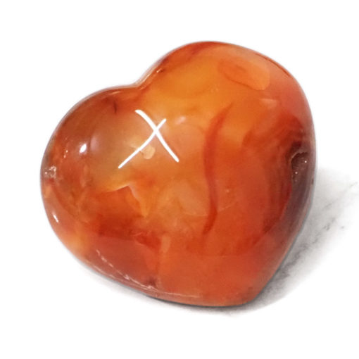 Carnelian Polished Heart Palm Stone - Medium