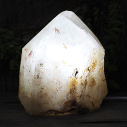 Large Natural Clear Quartz Point Lamp with LED Bulb DS1340 | Himalayan Salt Factory