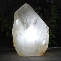 Large Natural Clear Quartz Point Lamp with LED Bulb DS1341 | Himalayan Salt Factory