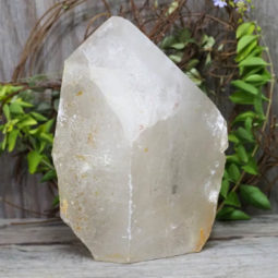 Large Natural Clear Quartz Point Lamp with LED Bulb DS1341 | Himalayan Salt Factory