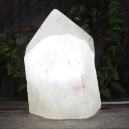 Large Natural Clear Quartz Point Lamp with LED Bulb DS1344 | Himalayan Salt Factory