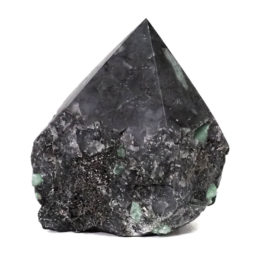 Matrix Emerald Rough in Black Shale Rock Point - Large