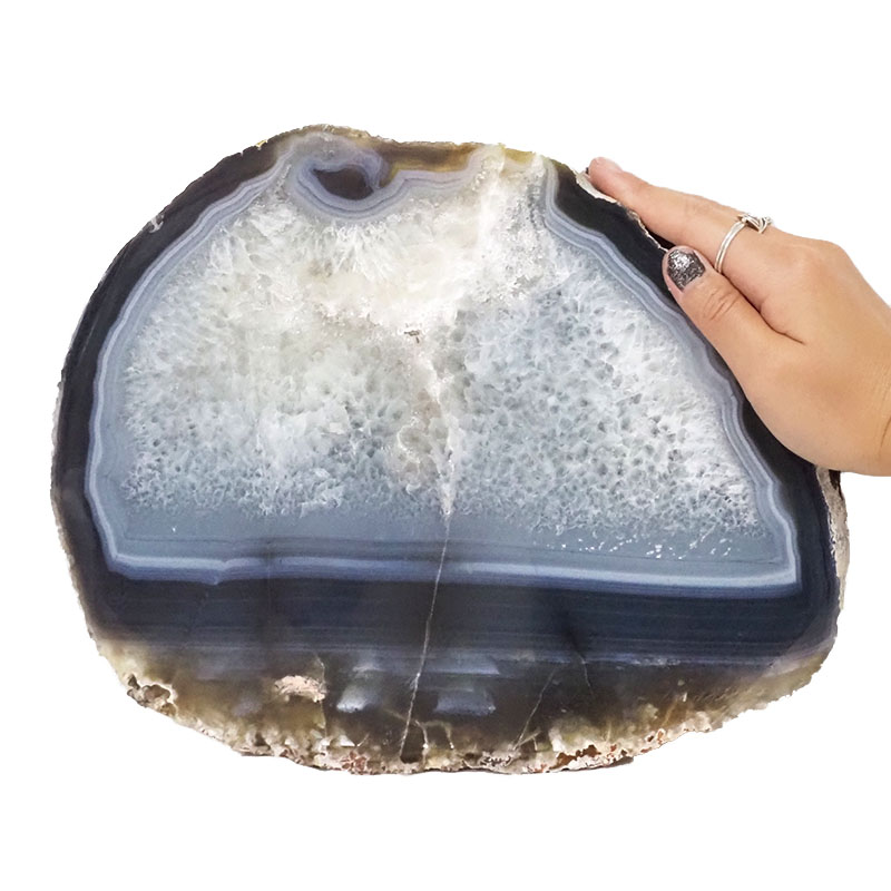 3kg Natural Agate Polished Slab Plate DN592 4 Natural Agate Polished Slab Plate DN592 | Himalayan Salt Factory