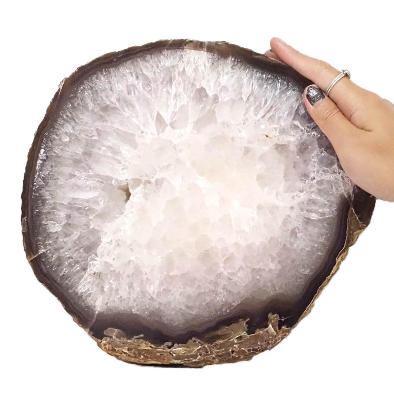 2.70kg Natural Agate Polished Slab Plate DN600 4 Natural Agate Polished Slab Plate DN600