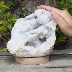 1.85kg Natural Calcite Geode Lamp with Large LED Light Base DS1317 9 Natural Calcite Geode Lamp with Large LED Light Base DS1317 | Himalayan Salt Factory