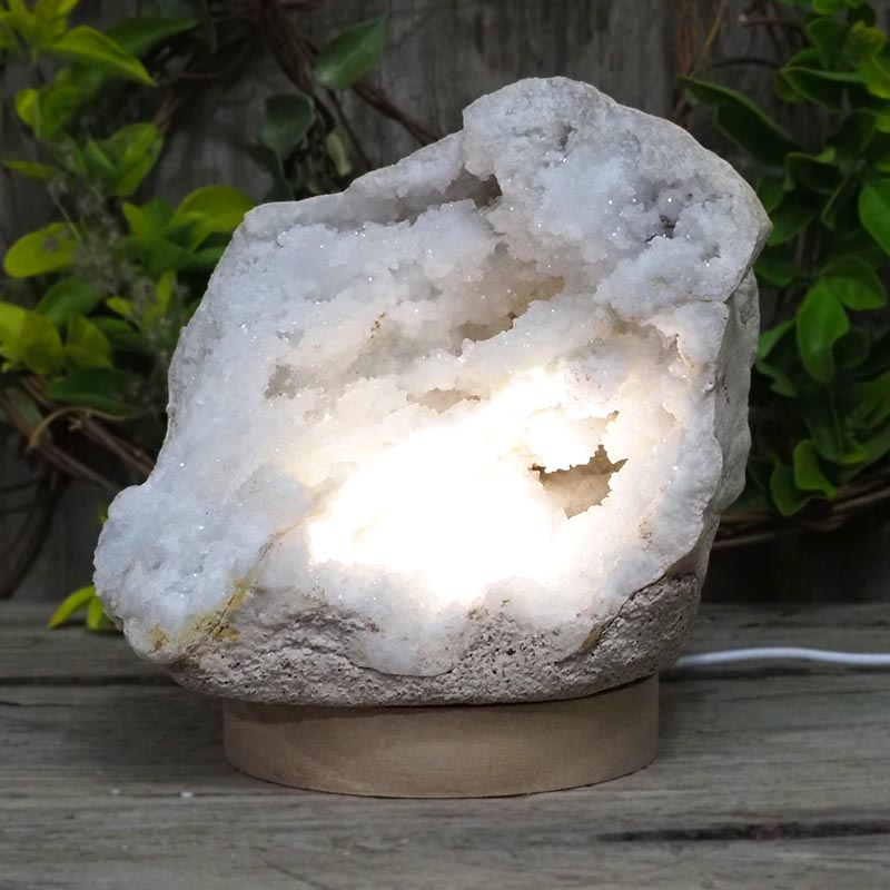 1.85kg Natural Calcite Geode Lamp with Large LED Light Base DS1317 4 Natural Calcite Geode Lamp with Large LED Light Base DS1317 | Himalayan Salt Factory