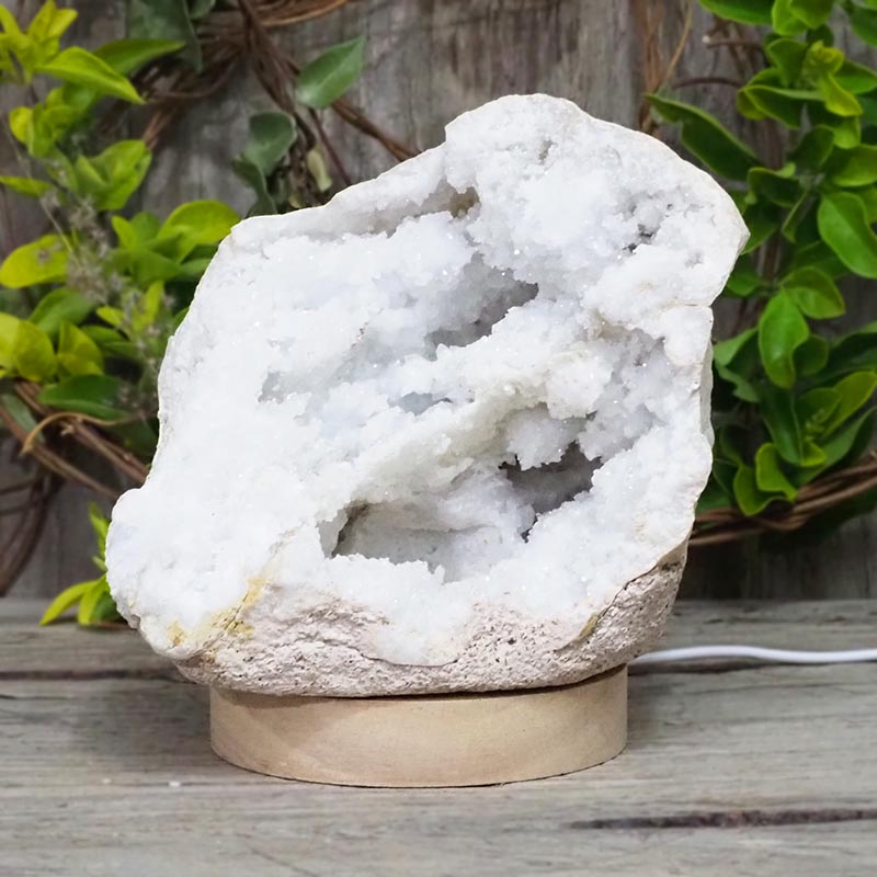 1.85kg Natural Calcite Geode Lamp with Large LED Light Base DS1317 3 Natural Calcite Geode Lamp with Large LED Light Base DS1317 | Himalayan Salt Factory