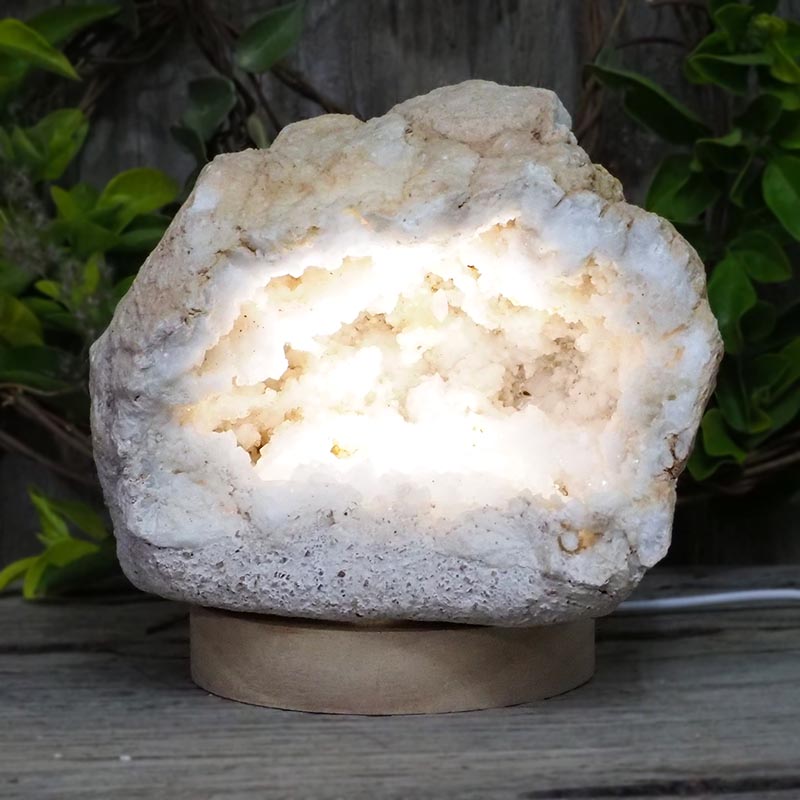 1.66kg Natural Calcite Geode Lamp with Large LED Light Base DS1319 4 Natural Calcite Geode Lamp with Large LED Light Base DS1319 | Himalayan Salt Factory