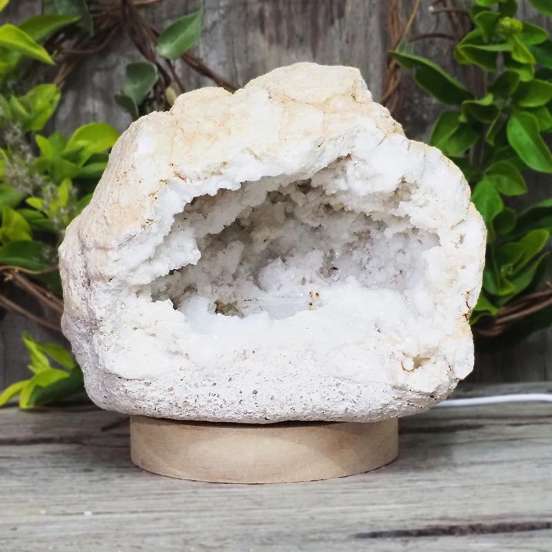 1.66kg Natural Calcite Geode Lamp with Large LED Light Base DS1319 3 Natural Calcite Geode Lamp with Large LED Light Base DS1319 | Himalayan Salt Factory