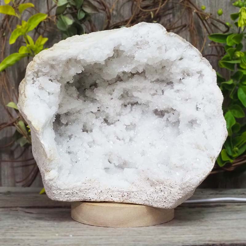2.77kg Natural Calcite Geode Lamp with Large LED Light Base DS1321 3 2.77kg Natural Calcite Geode Lamp with Large LED Light Base DS1321 | Himalayan Salt Factory