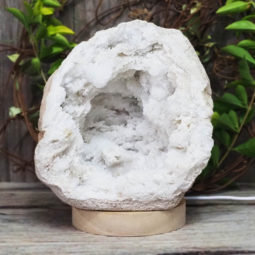 2.17kg Natural Calcite Geode Lamp with Large LED Light Base DS1325 | Himalayan Salt Factory