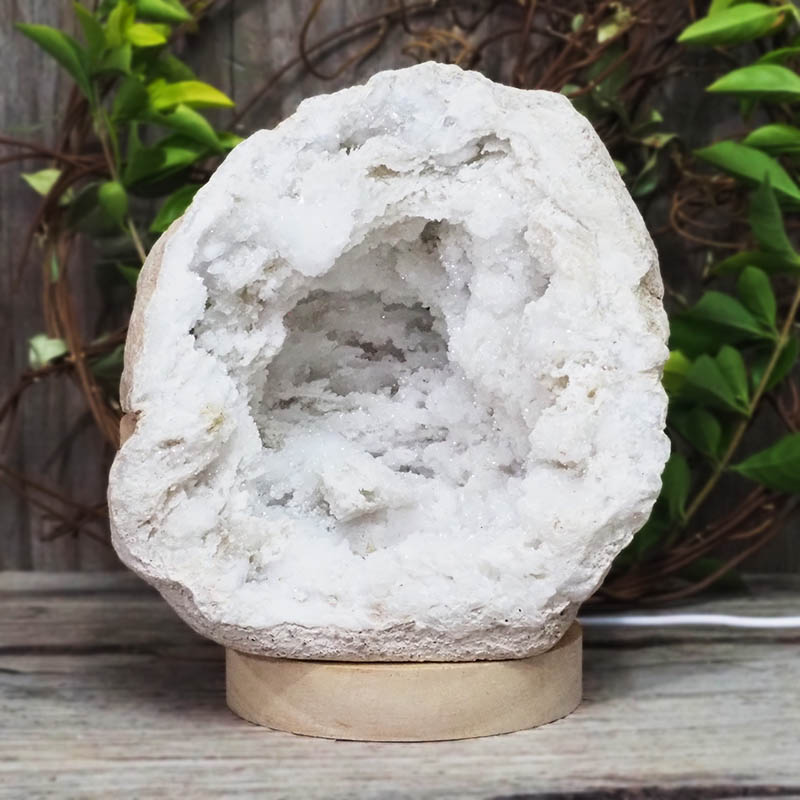 2.17kg Natural Calcite Geode Lamp with Large LED Light Base DS1325 3 2.17kg Natural Calcite Geode Lamp with Large LED Light Base DS1325 | Himalayan Salt Factory