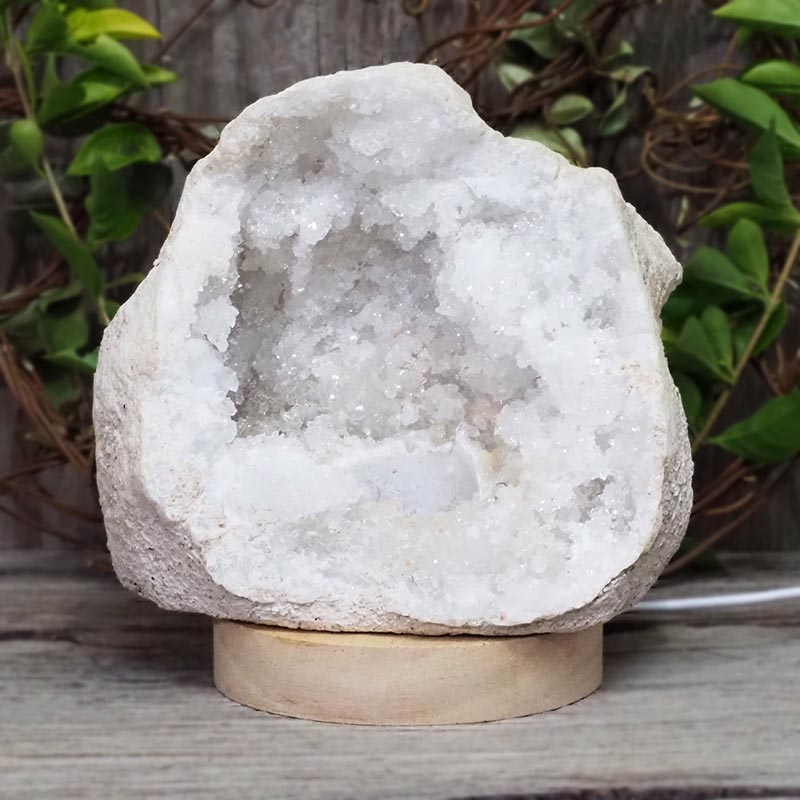 1.93kg Natural Calcite Geode Lamp with Large LED Light Base DS1326 3 1.93kg Natural Calcite Geode Lamp with Large LED Light Base DS1326 | Himalayan Salt Factory