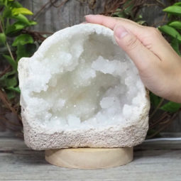 1.60kg Natural Calcite Geode Lamp with Large LED Light Base DS1327 9 1.60kg Natural Calcite Geode Lamp with Large LED Light Base DS1327 | Himalayan Salt Factory