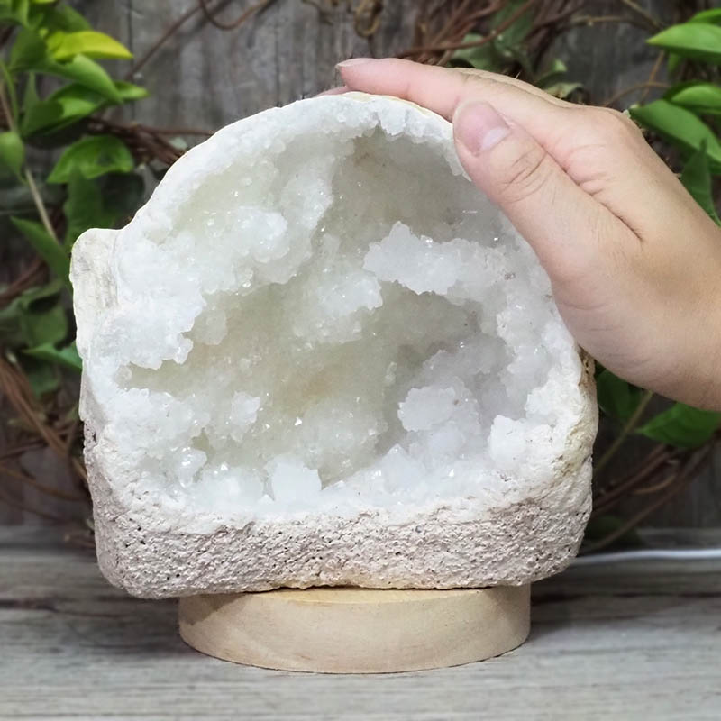 1.60kg Natural Calcite Geode Lamp with Large LED Light Base DS1327 5 1.60kg Natural Calcite Geode Lamp with Large LED Light Base DS1327 | Himalayan Salt Factory