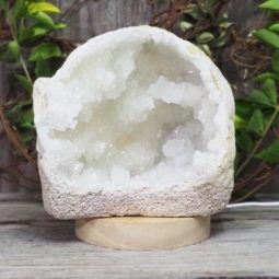 1.60kg Natural Calcite Geode Lamp with Large LED Light Base DS1327 | Himalayan Salt Factory