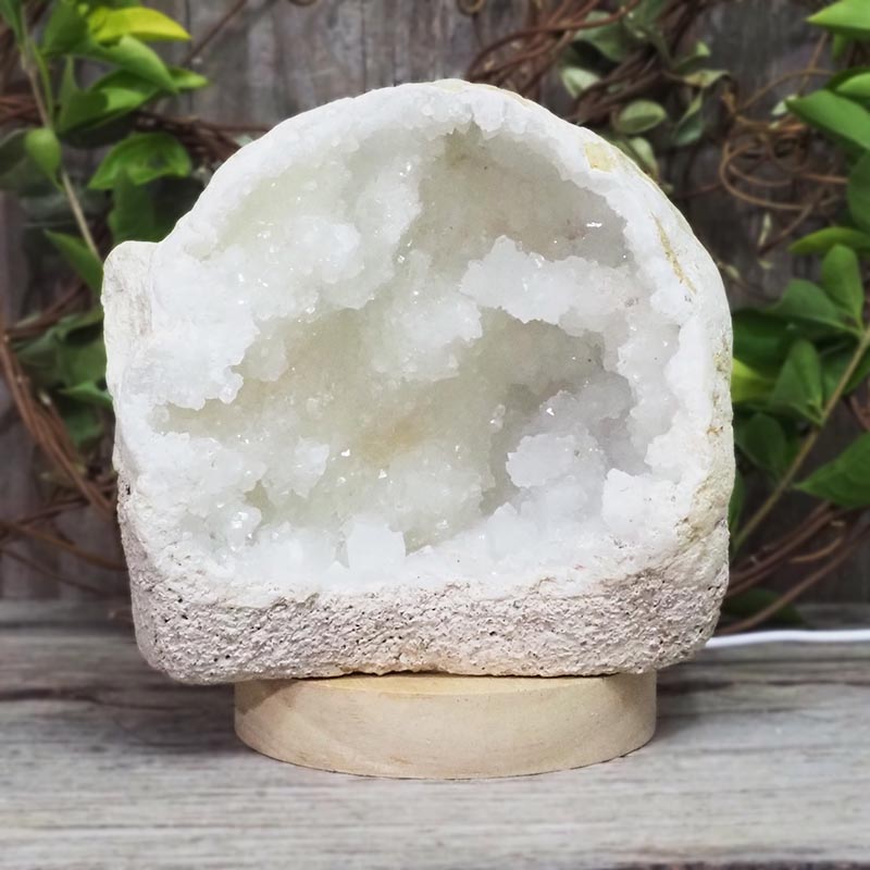 1.60kg Natural Calcite Geode Lamp with Large LED Light Base DS1327 3 1.60kg Natural Calcite Geode Lamp with Large LED Light Base DS1327 | Himalayan Salt Factory
