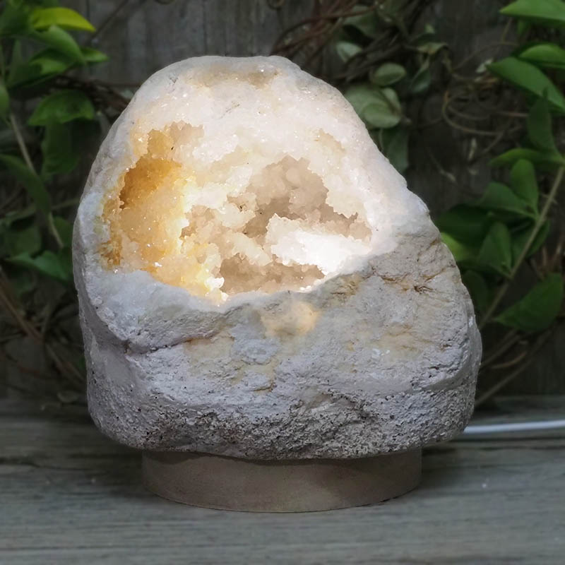 1.87kg Natural Calcite Geode Lamp with Large LED Light Base DS1329 4 1.87kg Natural Calcite Geode Lamp with Large LED Light Base DS1329 | Himalayan Salt Factory
