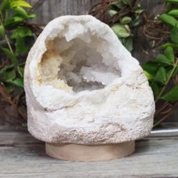 1.87kg Natural Calcite Geode Lamp with Large LED Light Base DS1329 | Himalayan Salt Factory