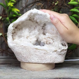 2.33kg Natural Calcite Geode Lamp with Large LED Light Base DS1331 9 2.33kg Natural Calcite Geode Lamp with Large LED Light Base DS1331 | Himalayan Salt Factory