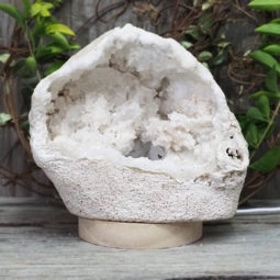 2.33kg Natural Calcite Geode Lamp with Large LED Light Base DS1331 | Himalayan Salt Factory