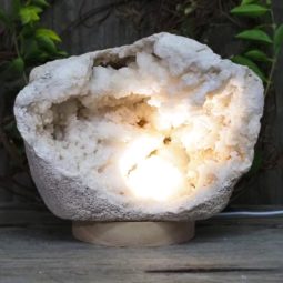 3.00kg Natural Calcite Geode Lamp with Large LED Light Base DS1336 | Himalayan Salt Factory