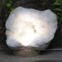 3.63kg Natural Calcite Geode Lamp with Large LED Light Base DS1337 | Himalayan Salt Factory