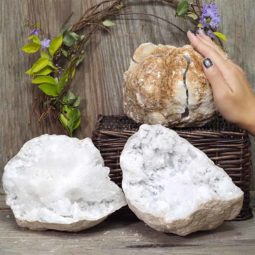 Natural Calcite Geode Pair – 2 Small Geodes Set N1093 | Himalayan Salt Factory