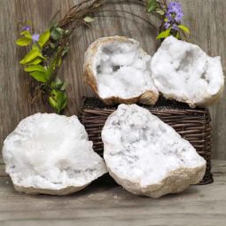 Natural Calcite Geode Pair – 2 Small Geodes Set N1093 | Himalayan Salt Factory