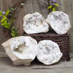 Natural Calcite Geode Pair – 2 Small Geodes Set N1096 | Himalayan Salt Factory