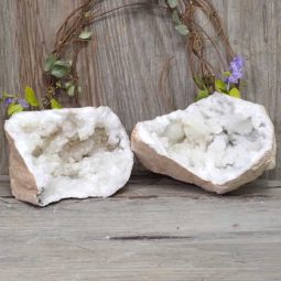 Natural Calcite Geode Pair – 2 Small Geodes Set N1097 | Himalayan Salt Factory