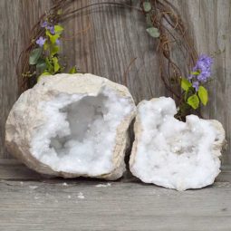 Natural Calcite Geode Pair – 2 Small Geodes Set N1100 | Himalayan Salt Factory