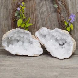 Natural Calcite Geode Pair – 2 Small Geodes Set N1101 | Himalayan Salt Factory