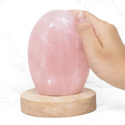 0.74kg Rose Quartz Polished Self Stand with LED Light Large Display Base DS1300 17 Rose Quartz Polished Self Stand with LED Light Large Display Base DS1300