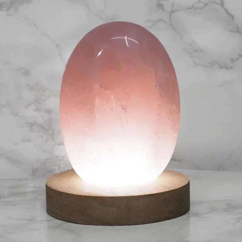 0.74kg Rose Quartz Polished Self Stand with LED Light Large Display Base DS1300 4 Rose Quartz Polished Self Stand with LED Light Large Display Base DS1300