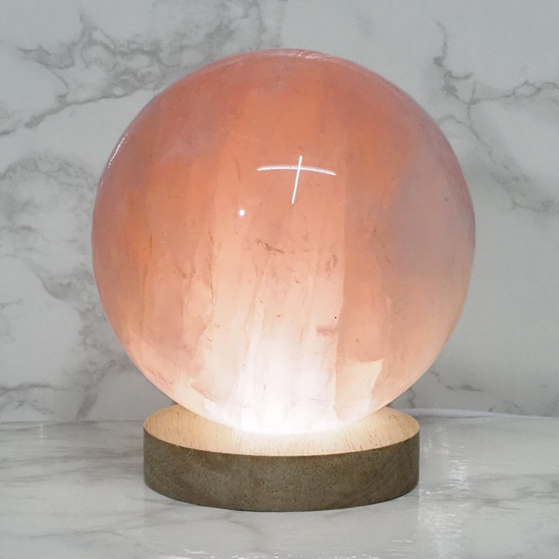 3.67kg Rose Quartz Polished Sphere with LED Light Large Display Base DS1303 4 Rose Quartz Polished Sphere with LED Light Large Display Base DS1303