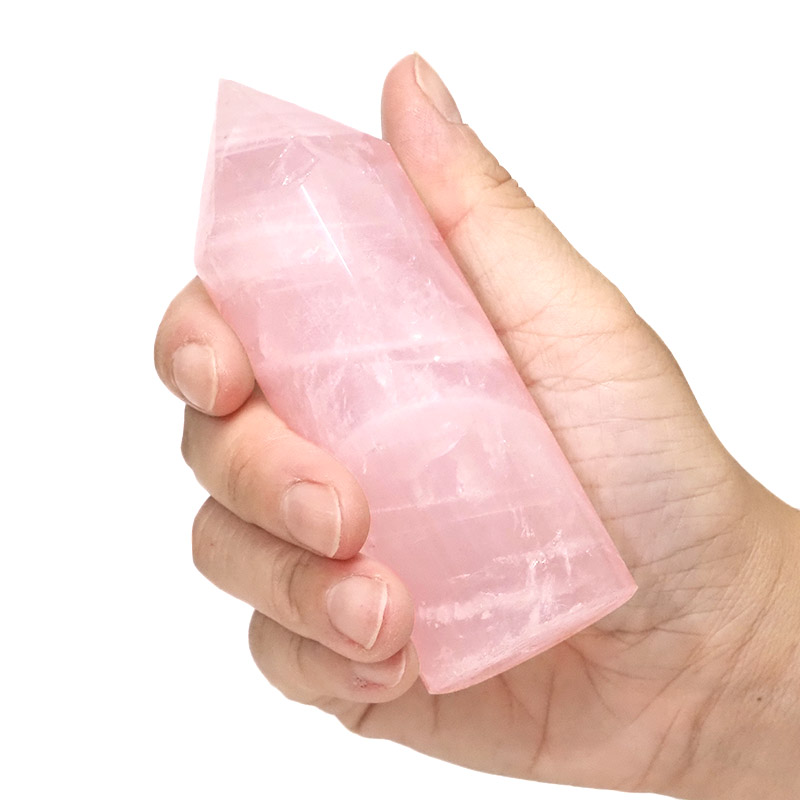 Rose Quartz Cylinder Polished Point - Large 4 Rose Quartz Round Polished Point - Large