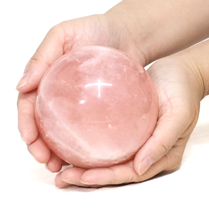 1.02kg Rose Quartz Sphere DS1380 4 Rose Quartz Sphere DS1380 | Himalayan Salt Factory