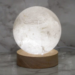 0.73kg Smoky Quartz Polished Sphere with LED Light Small Display Base DS1314 | Himalayan Salt Factory