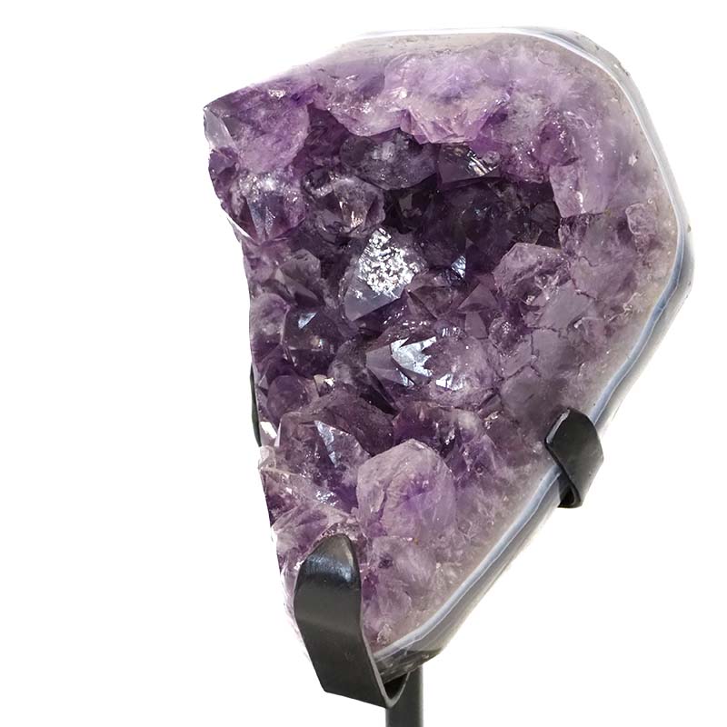1.66kg Amethyst Cluster With Custom Metal Stand DS257 3 Amethyst Geode on Metal Stand DS257