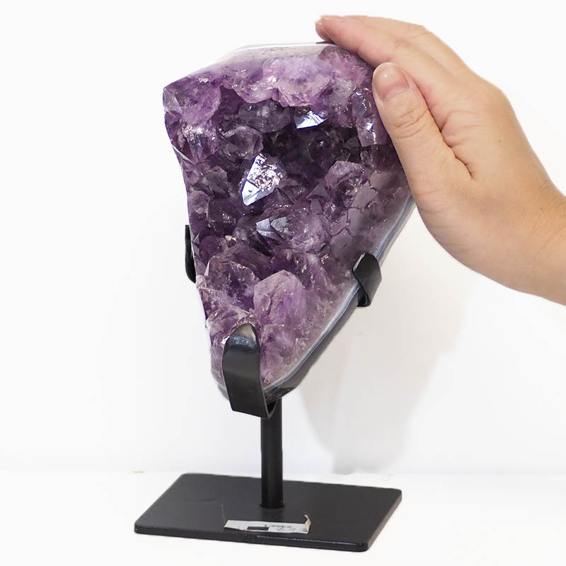 1.66kg Amethyst Cluster With Custom Metal Stand DS257 5 Amethyst Geode on Metal Stand DS257