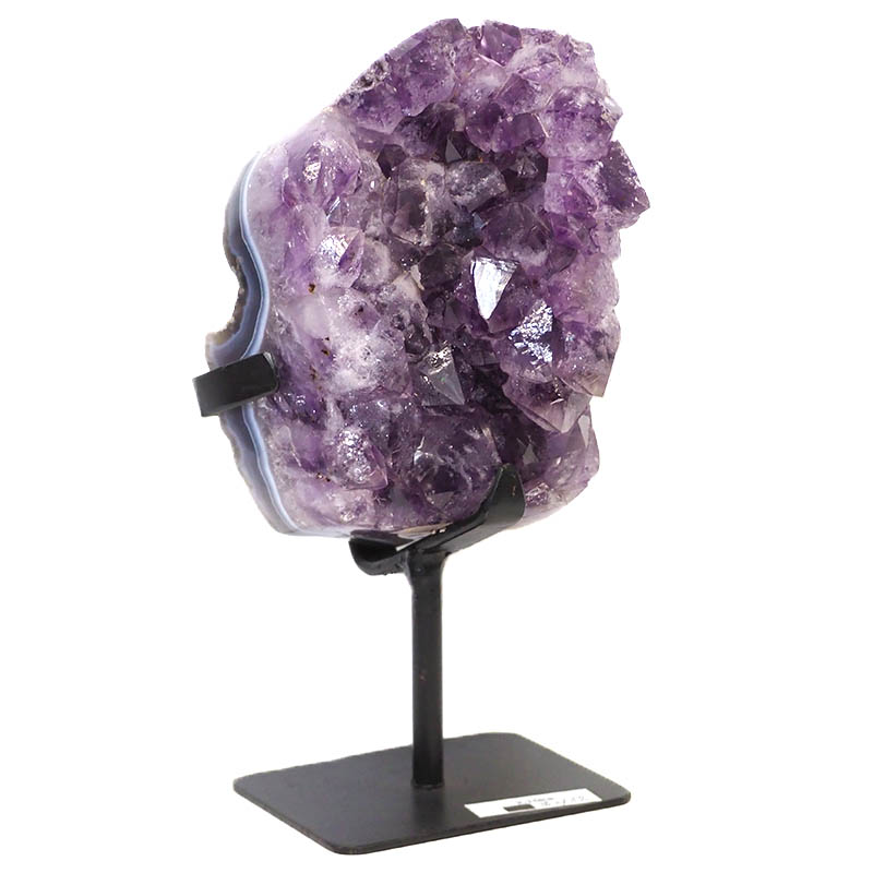 2.16kg Amethyst Cluster With Custom Metal Stand DS258 4 Amethyst Geode on Metal Stand DS258