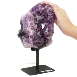 2.16kg Amethyst Cluster With Custom Metal Stand DS258 7 Amethyst Geode on Metal Stand DS258