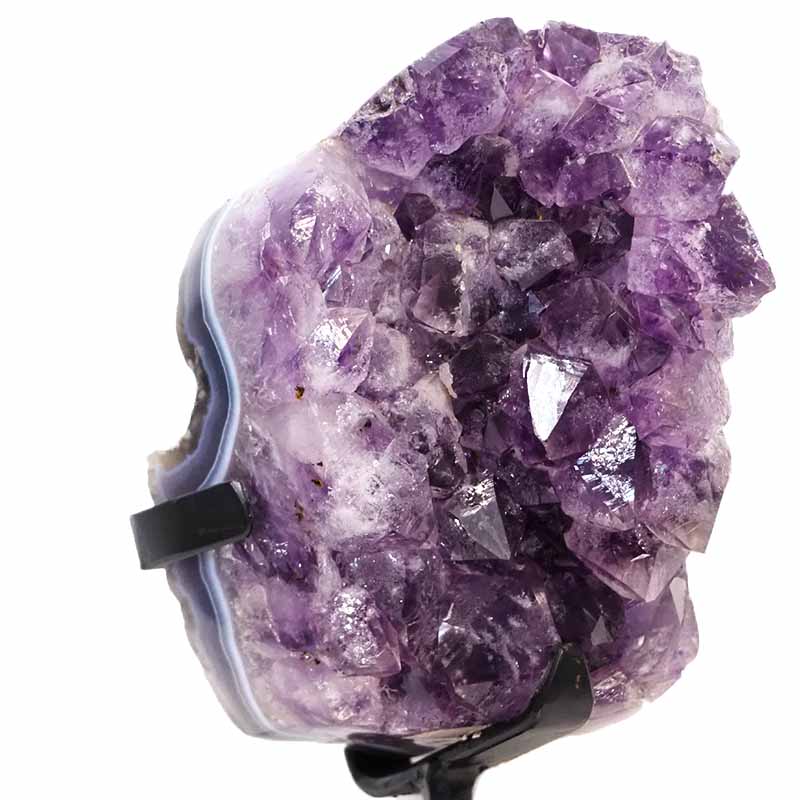 2.16kg Amethyst Cluster With Custom Metal Stand DS258 3 Amethyst Geode on Metal Stand DS258